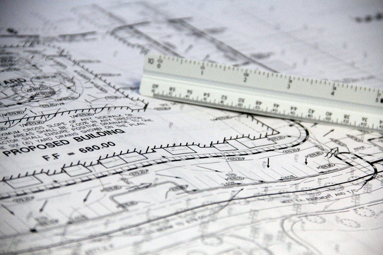 Plane Estimates team reviewing construction plans